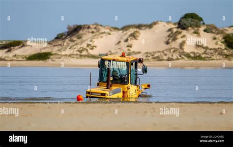 A Bogged Sunken Tractor At The Coorong On Hindmarsh Island South