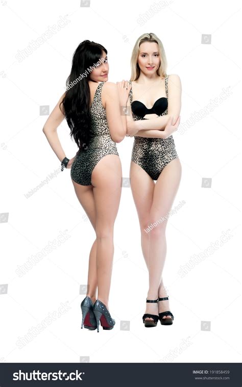 Two Women Blonde Brunette Sexy Dress Stock Photo Shutterstock