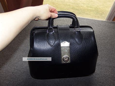 Vintage Kruse Black Top Grain Cowhide Leather Doctors Bag X X