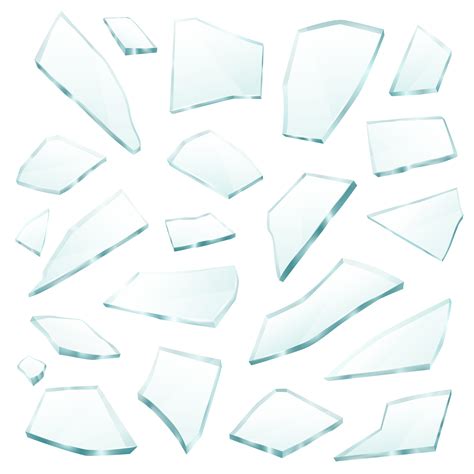 Broken Glass Fragments Shards Realistic Set 480409 Vector Art At Vecteezy