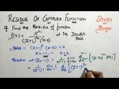 Residue Of A Complex Function Ii Complex Function Residue Of Pole Ii