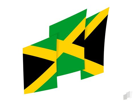 Jamaica flag in an abstract ripped design. Modern design of the Jamaica ...