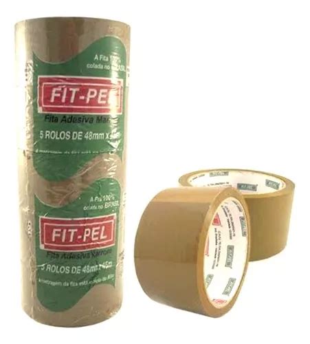 Fita Para Embalar Pacote Marrom 48mm X 45m Fit Pel Parcelamento Sem