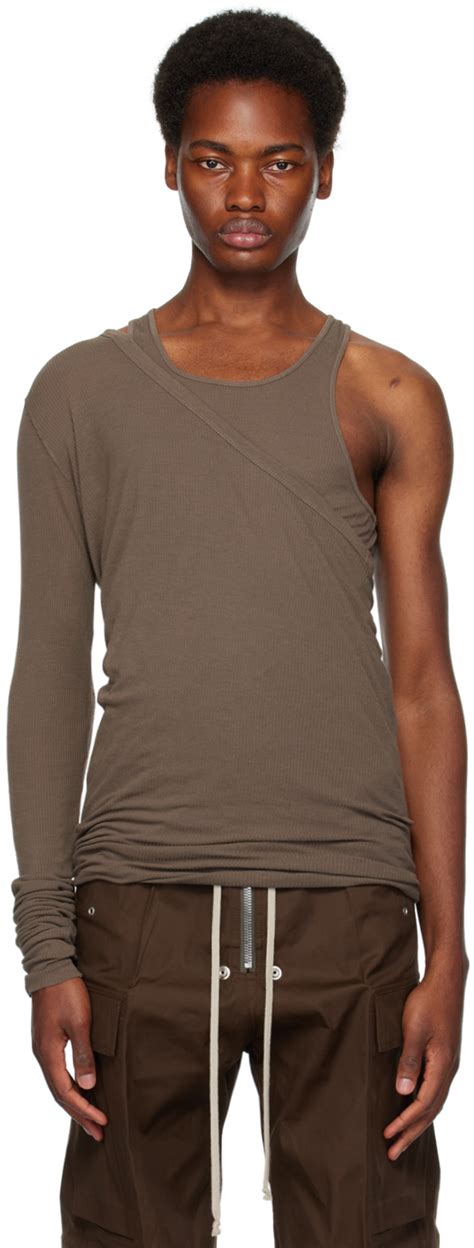 Débardeur Ziggy Banana gris Rick Owens en solde