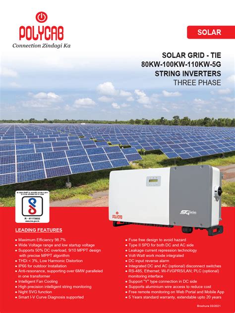 Polycab 80kw Three Phase Solar Grid Tie Inverter Pdf Power Inverter Direct Current