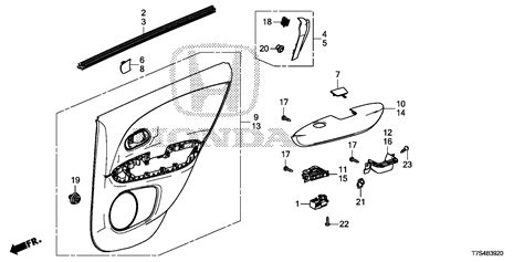 Honda HR V Lining R Rr Door Lower Typeb Body 83701 THX A11ZA