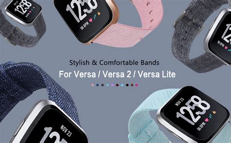 CAVN Woven Bands Compatible With Fitbit Versa Versa 2 Versa Lite