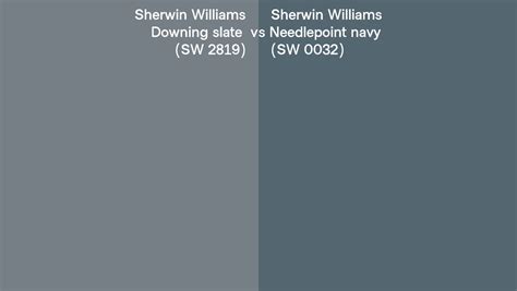 Sherwin Williams Downing Slate Vs Needlepoint Navy Side By Side Comparison