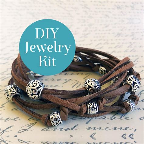 Boho Leather Wrap Bracelet Kit With Beads And Materials In Etsy