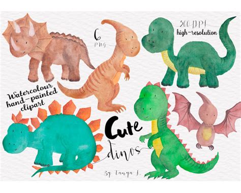 Dinosaurier Clipart Aquarell Clipart Niedliche Cliparts Aquarell