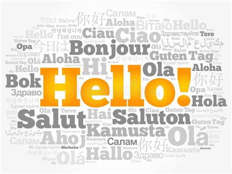 Hello Word Cloud In Different Languages Stock Illustration