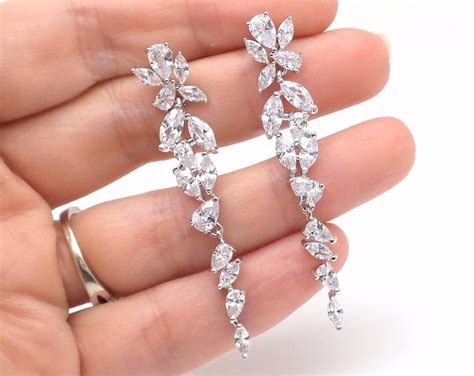 Wedding Bridal Prom Party Jewelry Clear White Cubic Zirconia Etsy