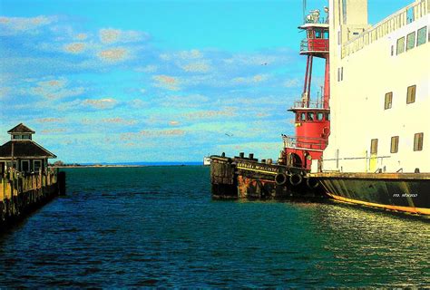 Port Jefferson Ferry And Tugboat Digital Art By Margaret Shaw Fine