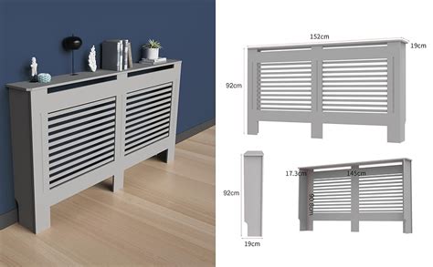 Fativo High Radiator Cover Wood Cabinet Cm Height Grey Small Heater