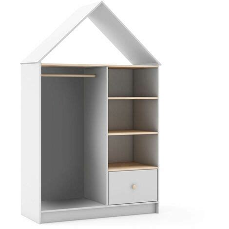 Kaina Dressing Cabane Enfant Mdf Et Pin Coloris Blanc Et Naturel