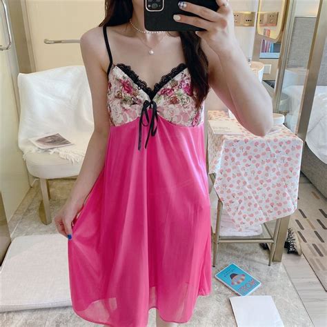 Sling Silk Dress Sleepwear Nightgown Sexy Lingerie Off Shoulder Dress Shopee Philippines