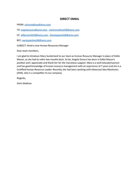 Silvin Mathew Direct email - DIRECT EMAIL FROM: silvinmathew@wms TO ...