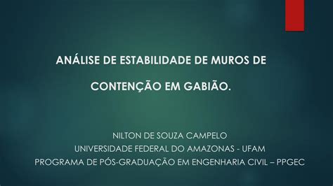 PDF ANÁLISE DE ESTABILIDADE DE MUROS DE CONTENÇÃO EM anÁlise de