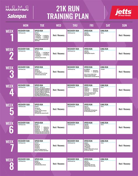 8-week Half marathon training plan - HCMC Marathon