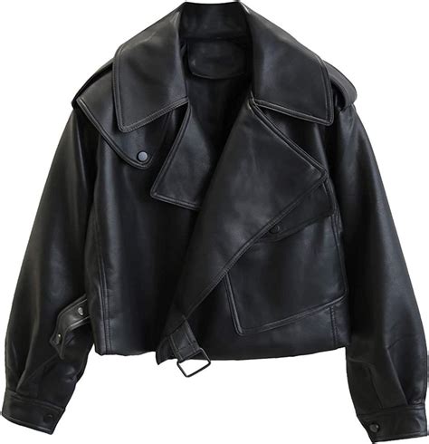 Women Oversized Black Leather Jacket Free Shipping Hit Jacket