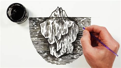 How To Draw An Iceberg Ink Painting And Drawing Tutorial YouTube