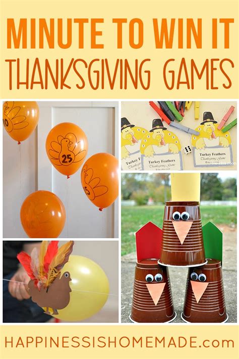 Thanksgiving Minute To Win It Games Happiness Is Homemade