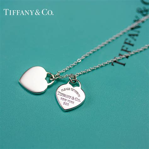 蒂芙尼return To Tiffany™系列：tiffany 925银经典双心形银色珐琅项链 22309307 全民海淘 纵有等待终究值得