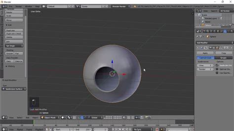 Cutting Circular Hole Inside A Sphere Using Loop Tools In Blender Blender Tutorial Youtube