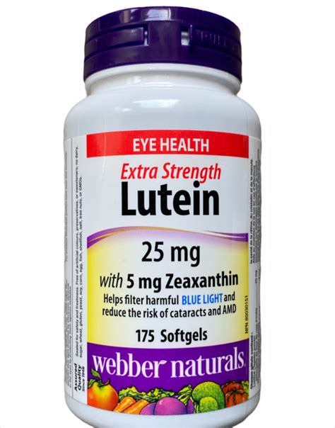 Lutein Extra Strength Webber Naturals Zeaxanthin Pharmaserve