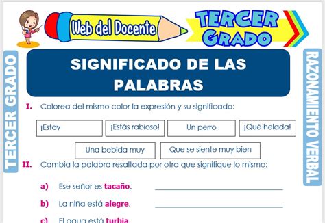 Uso Del Diccionario Para Tercer Grado De Primaria Web Del Docente