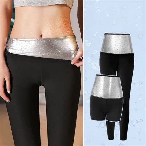 Women Sauna Sweating Pants Hot Gym Exercise Leggings High Waist Thermo Weight Loss Workout