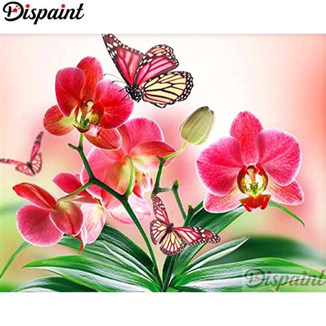 Dispaint Full Squareround Drill 5d Diy Diamond Painting Flower