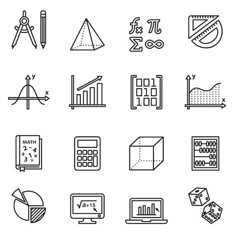 Math Icon Set Premium Vector