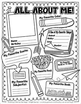 FREE All About Me Activity Worksheet Template {Zip-A-Dee-Doo-Dah ...