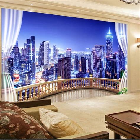 Beibehang Custom Tapete 3d Foto Wandbild Papel De Parede HD Stadt Nacht