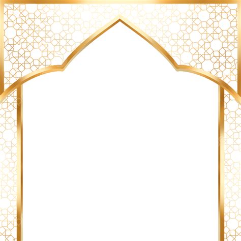 Golden Islamic Border Frame With Pattern Golden Islamic Border