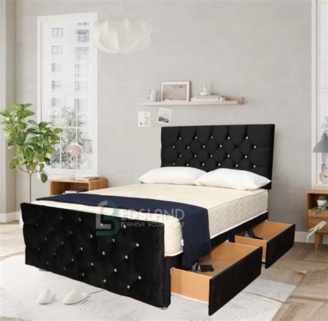 Black Divan Bed With Headboard Bedsland Furniture