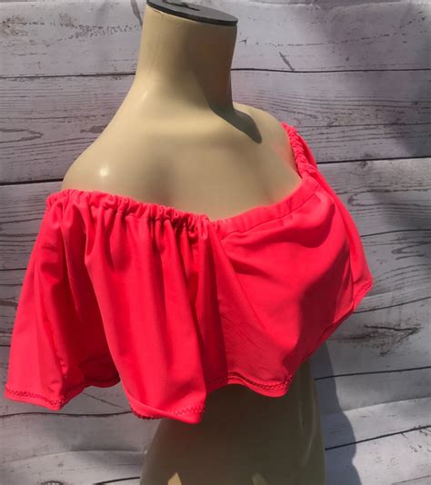 Ruffle Bikini Top Retro Tops Vintage Style Bathing Suit 70 S Look Funky Swimwear Beach