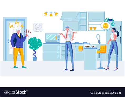 Boss Senior Gentleman Telling Off Employees Vector Image
