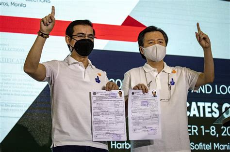 Isko Moreno Willie Ong Tandem File Cocs For Presidency Vp Bids For