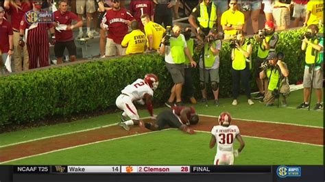 2017 Usc Vs Arkansas Bryan Edwards 18 Yd Touchdown Reception Youtube