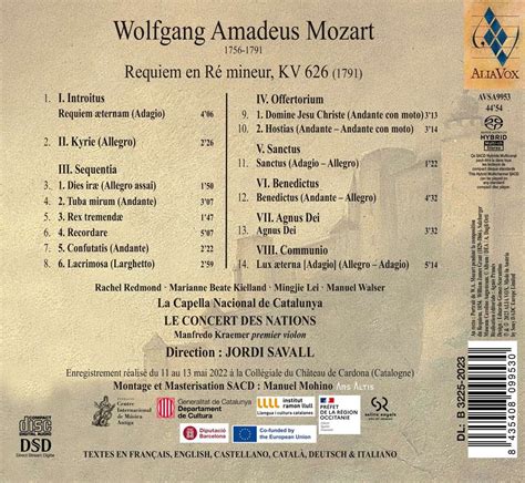 Wolfgang Amadeus Mozart Requiem KV 626 Super Audio CD Jpc