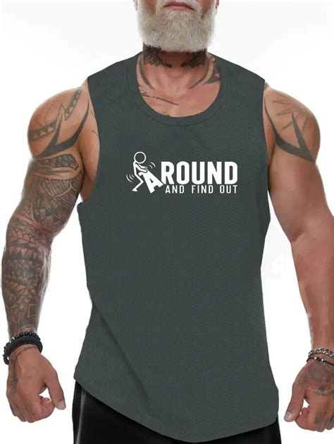 Round Print Mens Quick Dry Moisture Wicking Breathable Tank Temu Canada