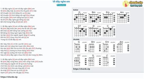 Chord Về đây Nghe Em Tab Song Lyric Sheet Guitar Ukulele Chords Vip