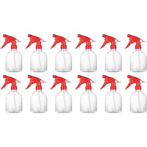 Juvale 12 Pack Refillable 16oz Plastic Spray Bottles All Purpose Red Spray Bottle For Hair