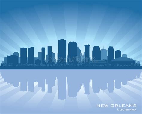 Silueta Del Horizonte De La Ciudad De New Orleans Luisiana Ilustración