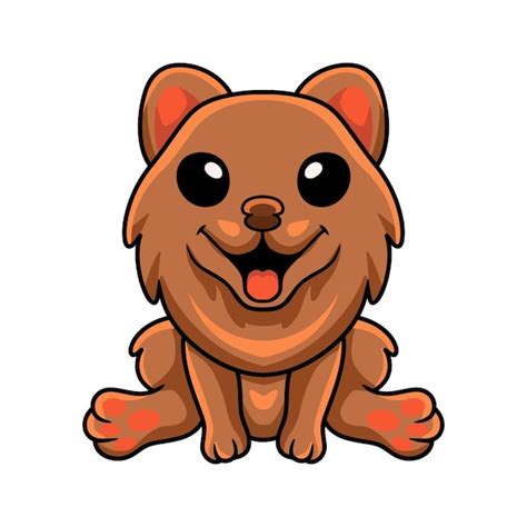 Premium Vector Cute Little Pomeranian Dog Cartoon