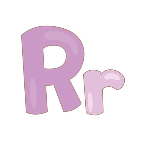 Alphabet R For Vocabulary School Lesson Cartoon Illustration Vector