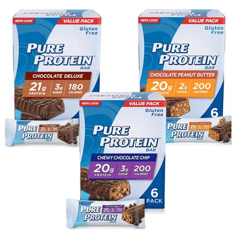 Pure Protein Variety Pack Protein Bars 1 76 Oz 18 Count