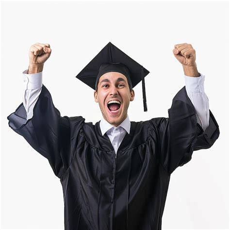 Premium Photo Portrait Of Smiling Graduate In Cap And Gown